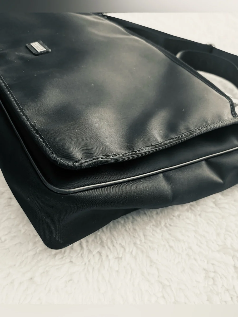 Burberry Black Label Nova Check Canvas Black Nylon Crossbody/Messenger Large Bag